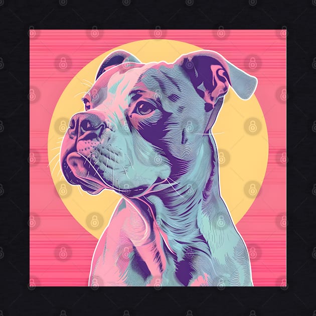 Retro American Staffordshire Terrier: Pastel Pup Revival by NatashaCuteShop